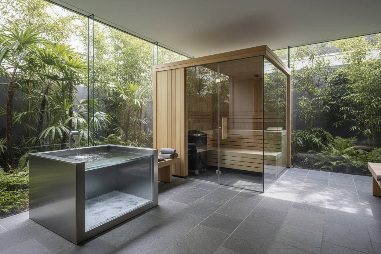 Slideshow Image 2 — Cold Plunge + Sauna Recovery Space